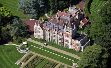 aerial view of Friar Park in Henley-on-Thames, once owned by George Harrison, Oxfordshire, UK