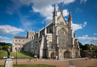 Winchester Cathedral, in Winchester, Hampshire, UK